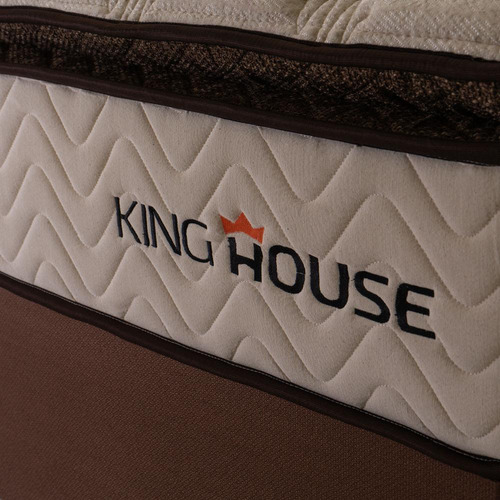 Cama Box C/ Molas Ensacadas Quartzo Marrom Queen 158x198x71