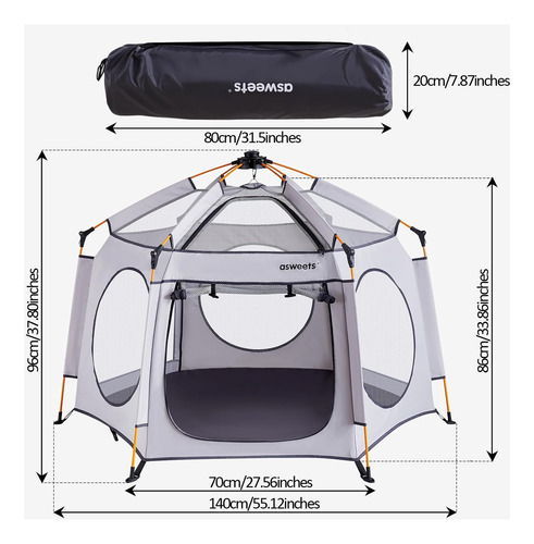 Playpen Asweets 4 Em 1 Pop-up Para Interior/exterior Com Dos