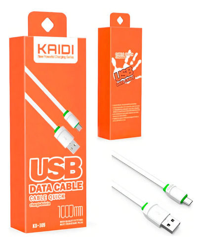 Cabo Turbo Carregador Kaidi Para Os Modelos Android Micro Usb V8
