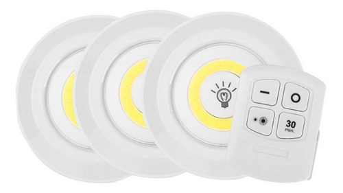 Set De Tres Luces Led Inalambricas Mas Control Remoto