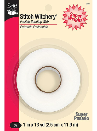 Dritz Stitch Witchery Fusible X 13 Yardas, Súper Peso, 1 Rol