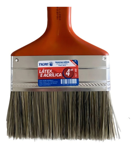 Kit 4 Trincha Pincel Para Pintura Látex Acrílica 4'' Tigre