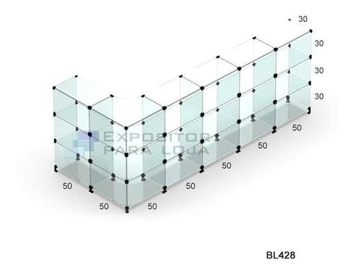 Balcão De Vidro  L Expositor Grande P Loja 250x100x30 Lindo
