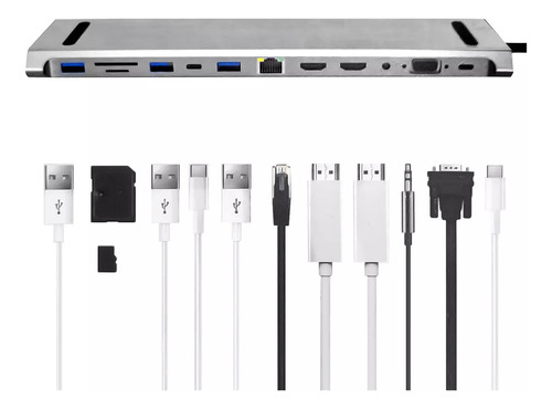 Hub Usb Tipo C 12 En 1 Docking Station Notebook Multipuerto
