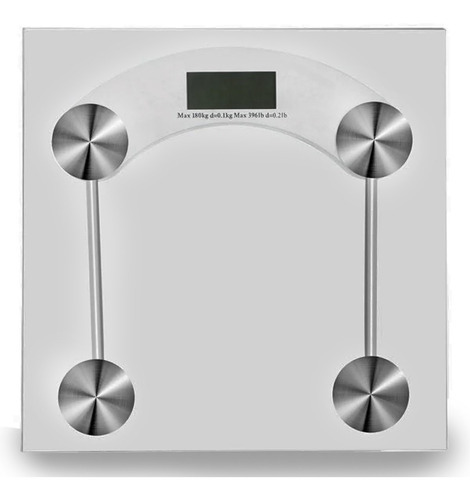 Balança Digital Automática Doméstica Vidro Temperado 180kg Cor Transparente Voltagem Bateria