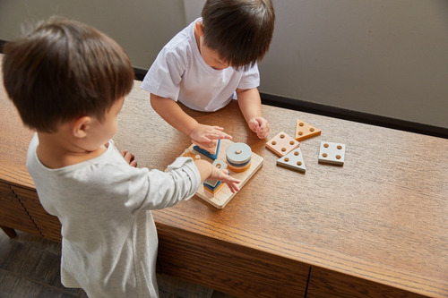 Juego Tablero Clasificación Geométrica De Madera Plan Toys