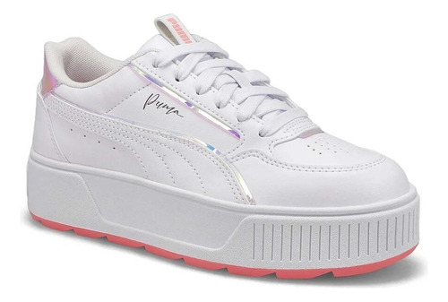 Tenis Puma Karmen Crystal Plataforma Blanco Tornasol Niñas Y