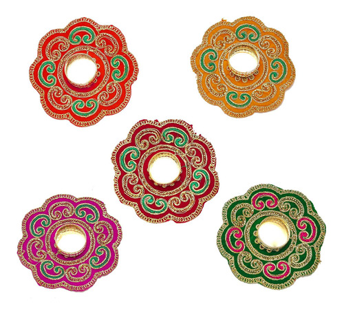 5 Tapete Decorativo Rangoli Soporte Vela Luz T Para 6 