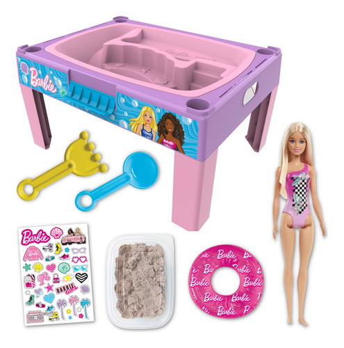 Mesa D Actividades Arena Barbie 3en1 P/ Niñas +3 P/ Muñecas 