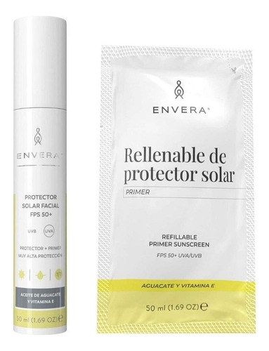 Protector Solar Facial + Rellenable Envera Fsp 50+ 100ml