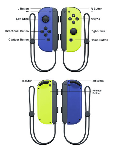 Set de control joystick inalámbrico Nintendo Switch Joy-Con (L)/(R) Neón azul y amarillo neón