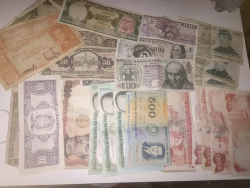 Billetes Viejos De México, Costa Rica , Soles Y Otros Mas