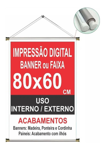 Banner Personalizado 80x60cm Arte Pronta