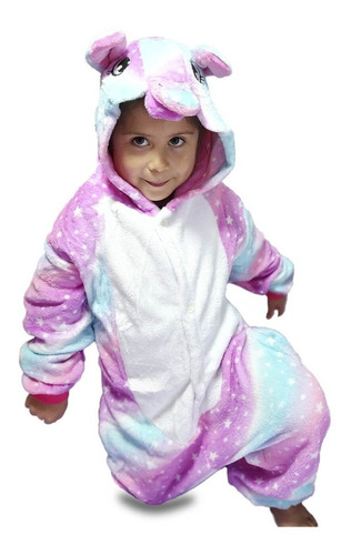 Pijama Y Disfraz Enterito Polar Unicornio - Arcoiris Lila