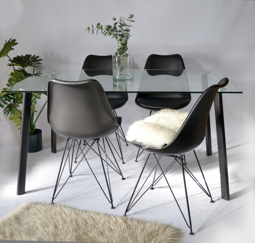 Imagen 2 de 9 de Mesa Comedor Ferra Base Negra 150x90
