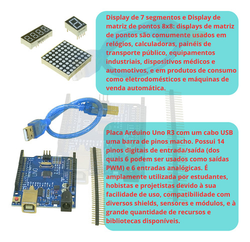 Kit Uno R3 Maker 100pcs + Protoboard Rele Compativel Arduino