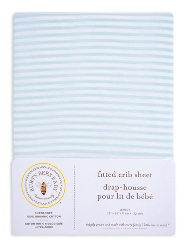 Burt's Bees Baby - Sábana Bajera Ajustable Para Cuna, Unisex