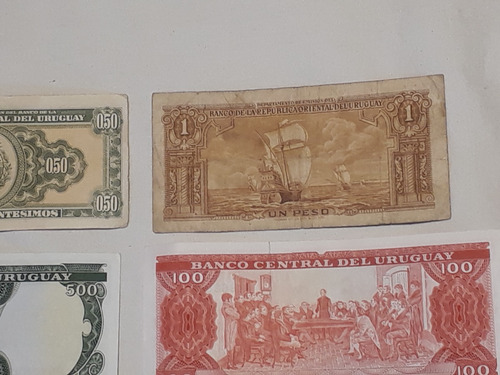 Billetes Antiguos Uruguay Pesos Moneda Nacional Son 5