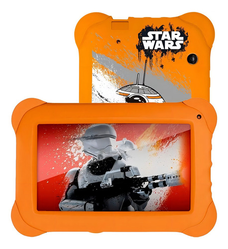 Tablet Disney Star Wars Wifi Dual Cam 8 GB Multilaser Nb238 Cor Naranja