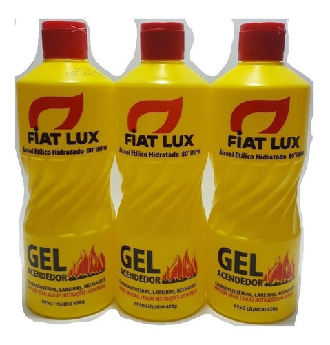 Gel Acendedor Fiat Lux Alcool Multi Uso Caixa Com 12