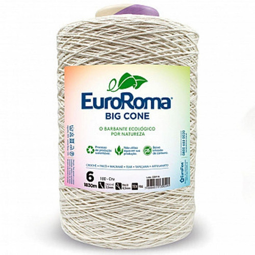 Barbante Big Cone Cru Nº6 Com 1,8kg Euroroma Sensacional 