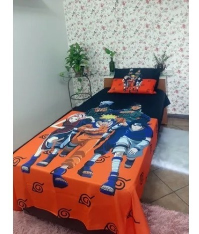 Cubre Cama Naruto Shippuden Otaku Anime Mangá+regalo 