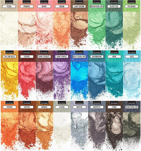 Polvo Pigmento Para Resina 24 Colores 2.8 Gra,os C/u
