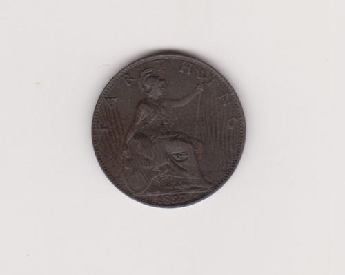 Moneda Inglaterra Farthing Año 1897 Excelente +