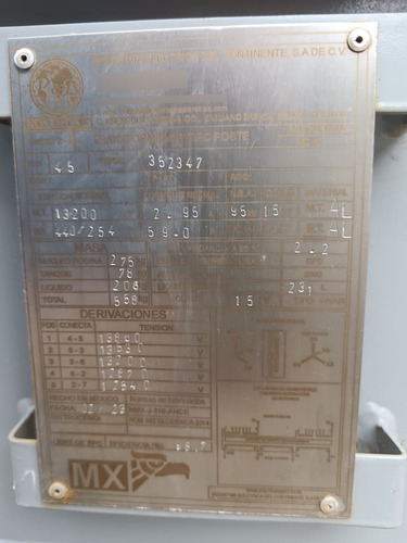 Transformador Especial Tipo Poste, (2-3f) (Usado)