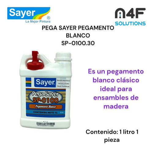 Pegamento Blanco Pega Sayer Sp-0100.30 1 Pza