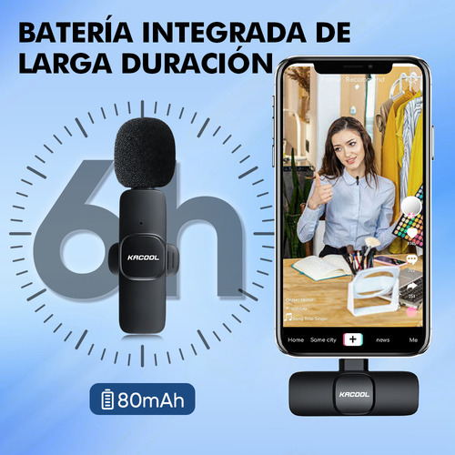 Micrófono Inalámbrico Solapa Inalámbrico Lavalier 1 In 2