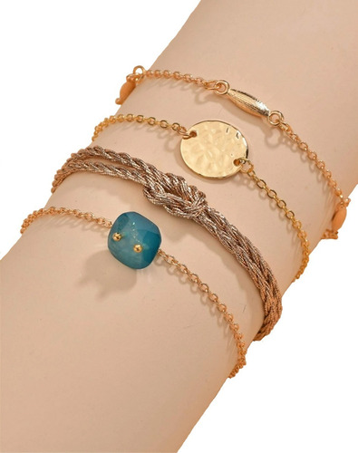 Pulsera Con Diseño Redondo Set 4 Piezas Pnl