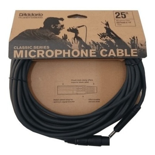Cabo P/ Microfone Daddario Planet Waves 7,62m 25ft