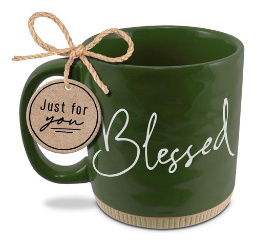 Christian Products Powerful Words Blessed Green Taza De Café