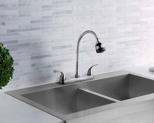 Mezcladora Para Fregadero Cuello Flexible Cocina Abs Meer