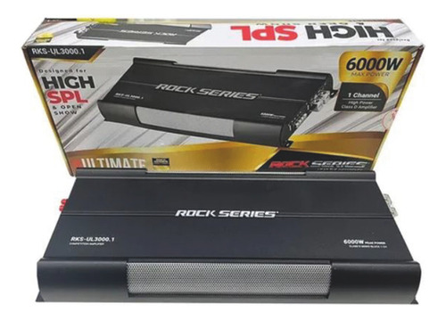 Amplificador Monoblock Rockseries Rks-ul3000.1 6000w Clase D Negro
