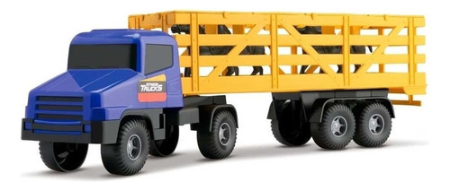 Brinquedo Strada Trucks Silmar Ref.6040 - Cabine Azul Personagem Caminhão