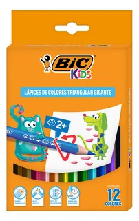 Lápiz de color gigante triangular Jumbo de Bic Evolution, 12 colores