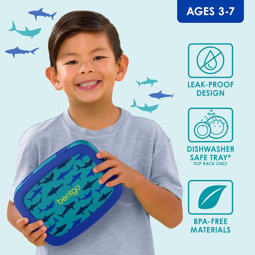 Caja De Almuerzo Bento Kids, Bentgo, 5 Compartimentos, Shark