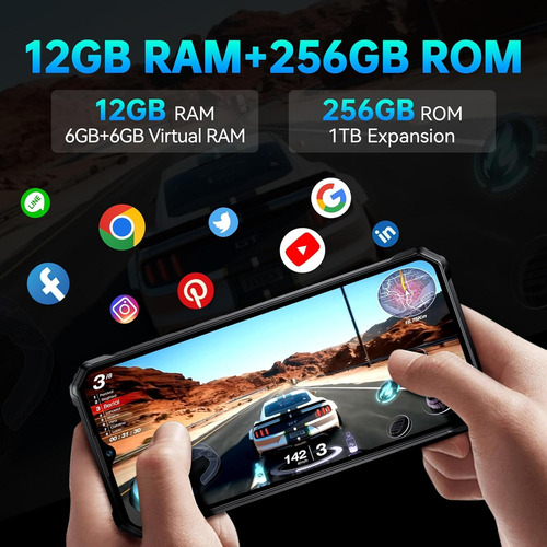 Oukitel Smartphone Oukitel Wp38 12(6+6)gb Ram 256gb Rom 10600 Mah Android 13 Dual Sim Resistente Celular Nfc/otg/gps/frigerprint