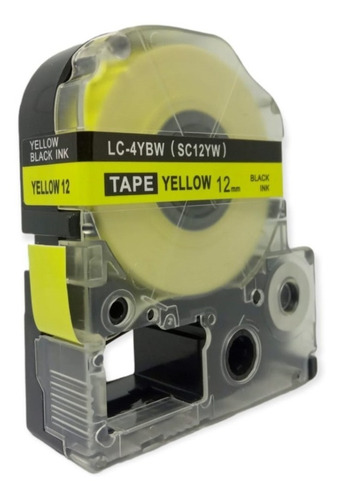 Imagen 3 de 4 de Cinta Para Etiquetadora 12mm 8 Metros Cinta Amarilla Sc12yw