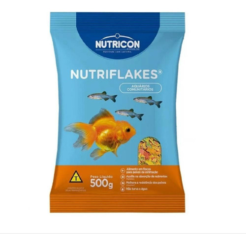 Ração Nutriflakes 500g Nutricon Para Aquários Comunitários