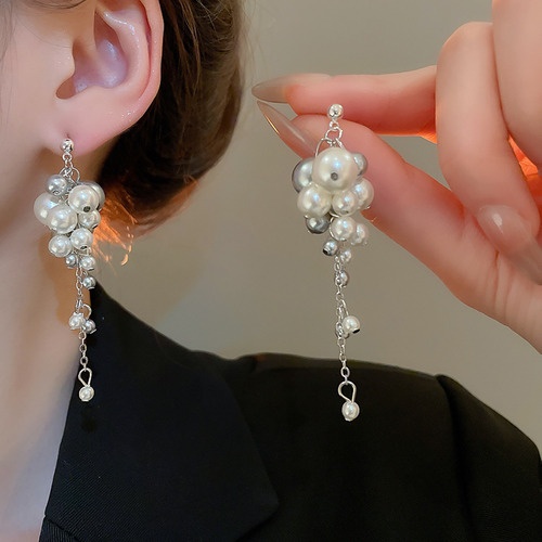 Pendientes Con Borlas De Perlas A La Moda De Cristal Con Agu