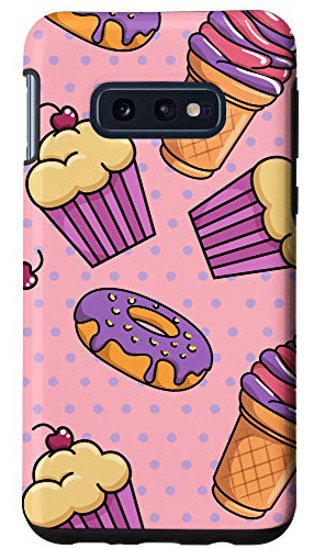 Funda Para Galaxy S10e Cupcake Ice Cream Donut Pattern-02