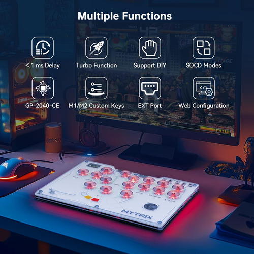 Mytrix Arcade Stick Controlador Sin Palanca Con Todos Los De
