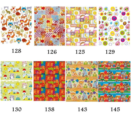 Imagem 2 de 7 de 120 Folhas Papel Presente Couche 50x60 Estampas Diversas
