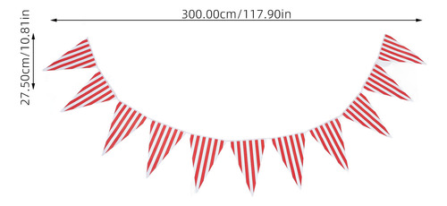 Banner De Cumpleaños Con Rayas Rojas De 5 Cuerdas, Bandera D