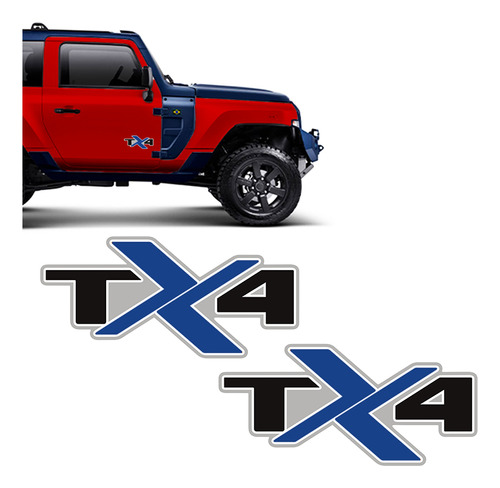 Adesivos Troller Tx4 2020/2021 Emblema Lateral Azul Genérico