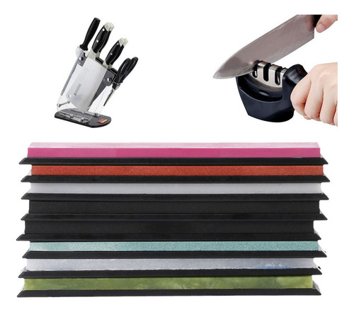 8 Piezas Apex Pro Afilador De Piedra De Afilar Soporte Para