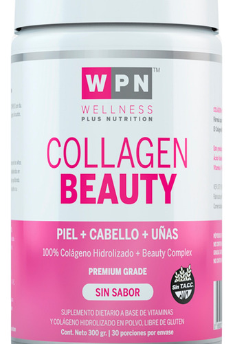 Wpn Wellness Collagen Beauty Colageno Sin Sabor 300g